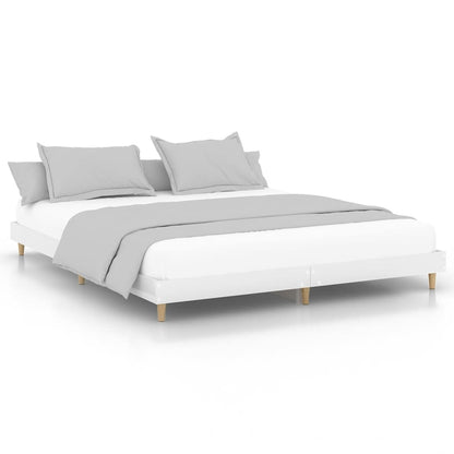 Bed Frame High Gloss White 140x200 cm Engineered Wood