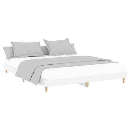 Bed Frame High Gloss White 140x200 cm Engineered Wood