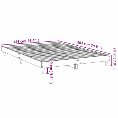 Bed Frame High Gloss White 140x200 cm Engineered Wood