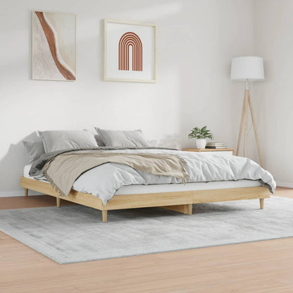 Bed Frame Sonoma Oak 140x200 cm Engineered Wood