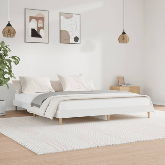 Bed Frame White 120x200 cm Engineered Wood