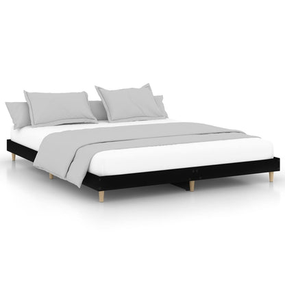 Bed Frame Black 120x200 cm Engineered Wood