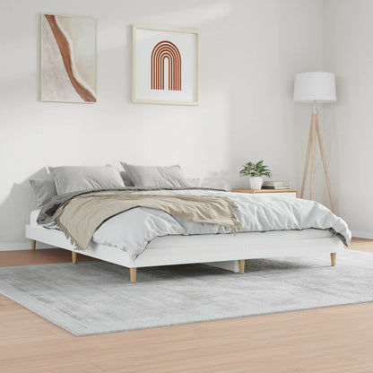 Bed Frame High Gloss White 120x200 cm Engineered Wood