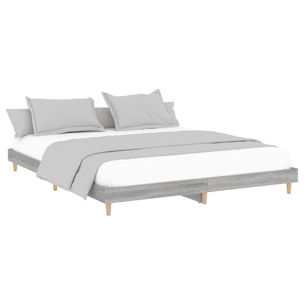 Bed Frame Grey Sonoma 120x200 cm Engineered Wood