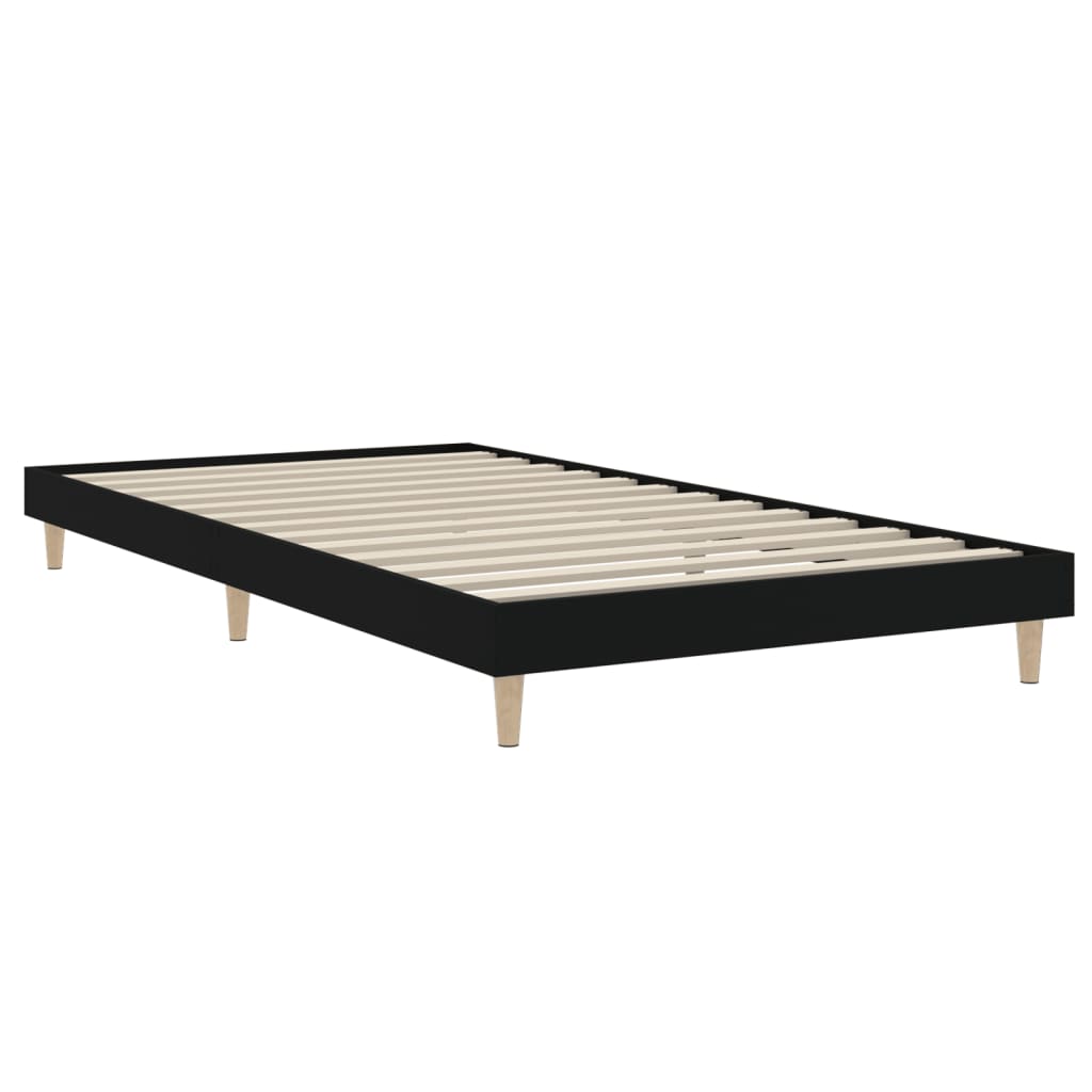 Bed Frame Black 100x200 cm Engineered Wood