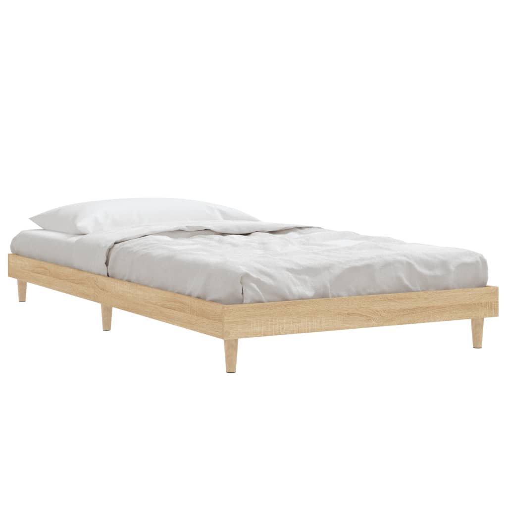 Bed Frame Sonoma Oak 100x200 cm Engineered Wood