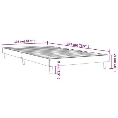 Bed Frame Concrete Grey 100x200 cm Engineered Wood