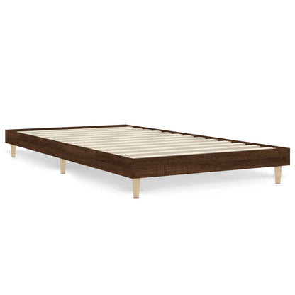 Bed Frame Brown Oak 100x200 cm Engineered Wood