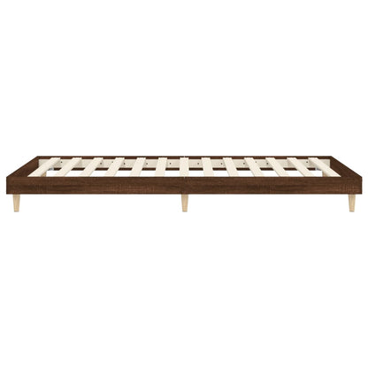 Bed Frame Brown Oak 100x200 cm Engineered Wood