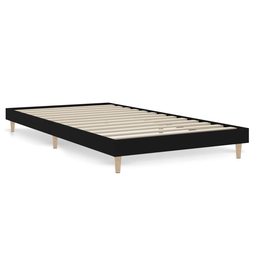 Bed Frame Black 90x200 cm Engineered Wood