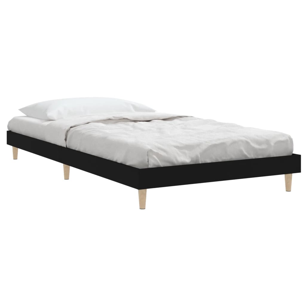 Bed Frame Black 90x200 cm Engineered Wood