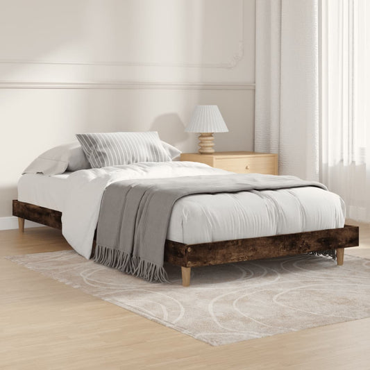 Bed Frame Smoked Oak 90x200 cm Engineered Wood