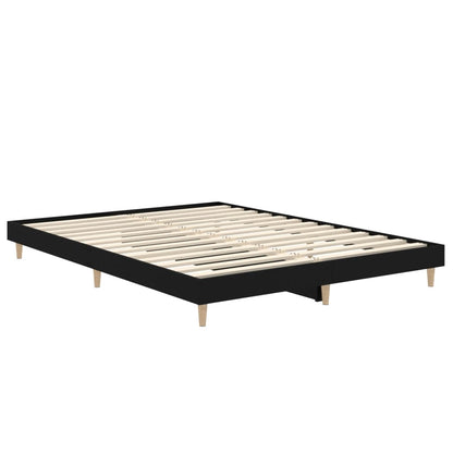 Bed Frame Black 140x190 cm Engineered Wood