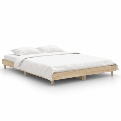 Bed Frame Sonoma Oak 140x190 cm Engineered Wood