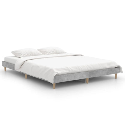 Bed Frame Concrete Grey 140x190 cm Engineered Wood