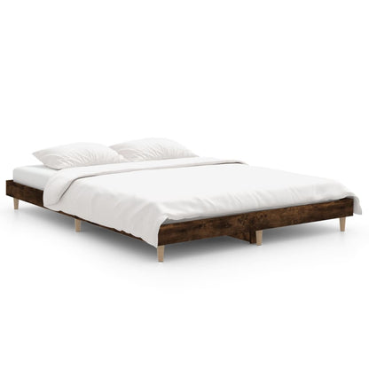 Bed Frame Smoked Oak 140x190 cm Engineered Wood