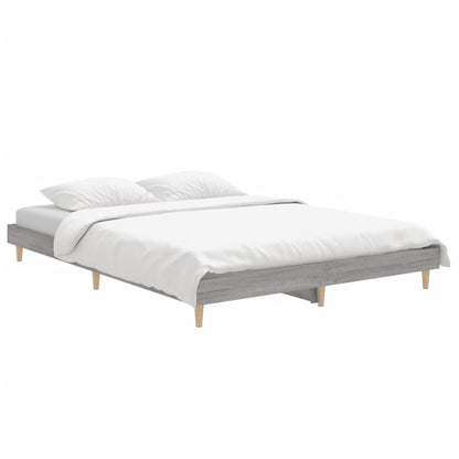 Bed Frame Grey Sonoma 140x190 cm Engineered Wood