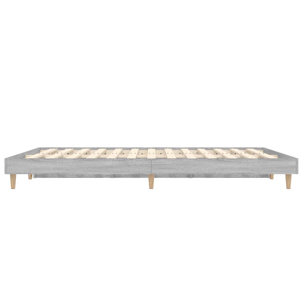 Bed Frame Grey Sonoma 140x190 cm Engineered Wood