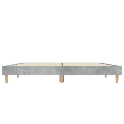 Bed Frame Concrete Grey 135x190 cm Double Engineered Wood