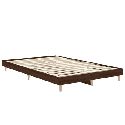 Bed Frame Brown Oak 120x190 cm Small Double Engineered Wood