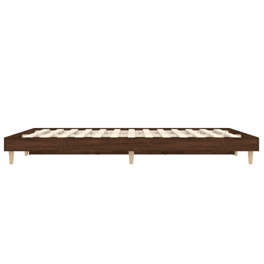 Bed Frame Brown Oak 120x190 cm Small Double Engineered Wood