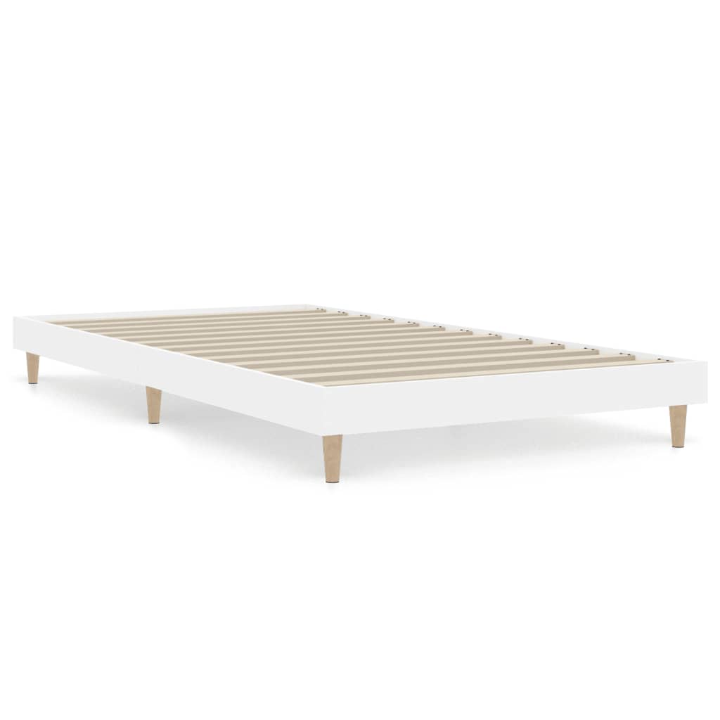 Bed Frame White 90x190 cm Single Engineered Wood
