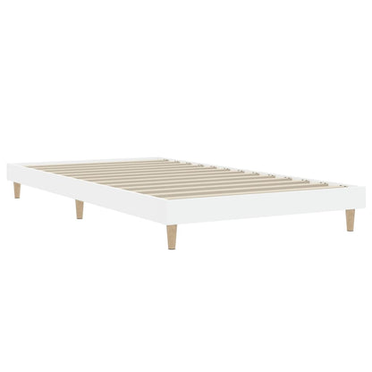 Bed Frame White 90x190 cm Single Engineered Wood