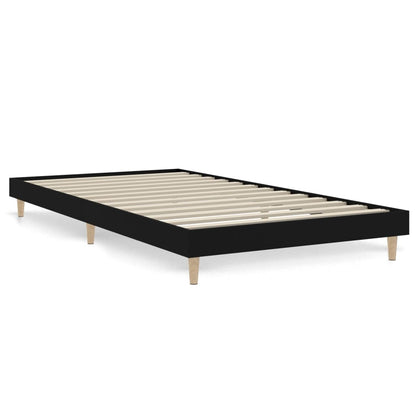 Bed Frame Black 90x190 cm Single Engineered Wood