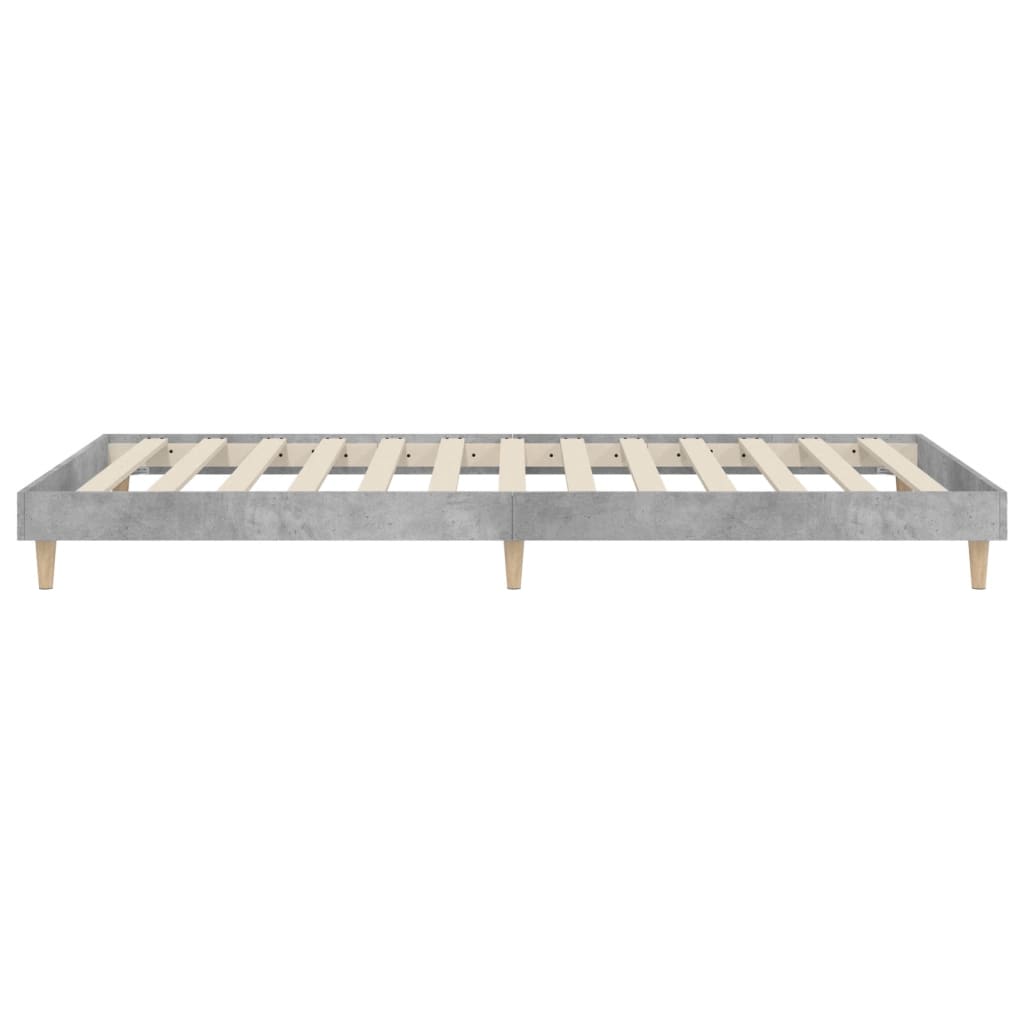 Bed Frame Concrete Grey 90x190 cm Single Engineered Wood