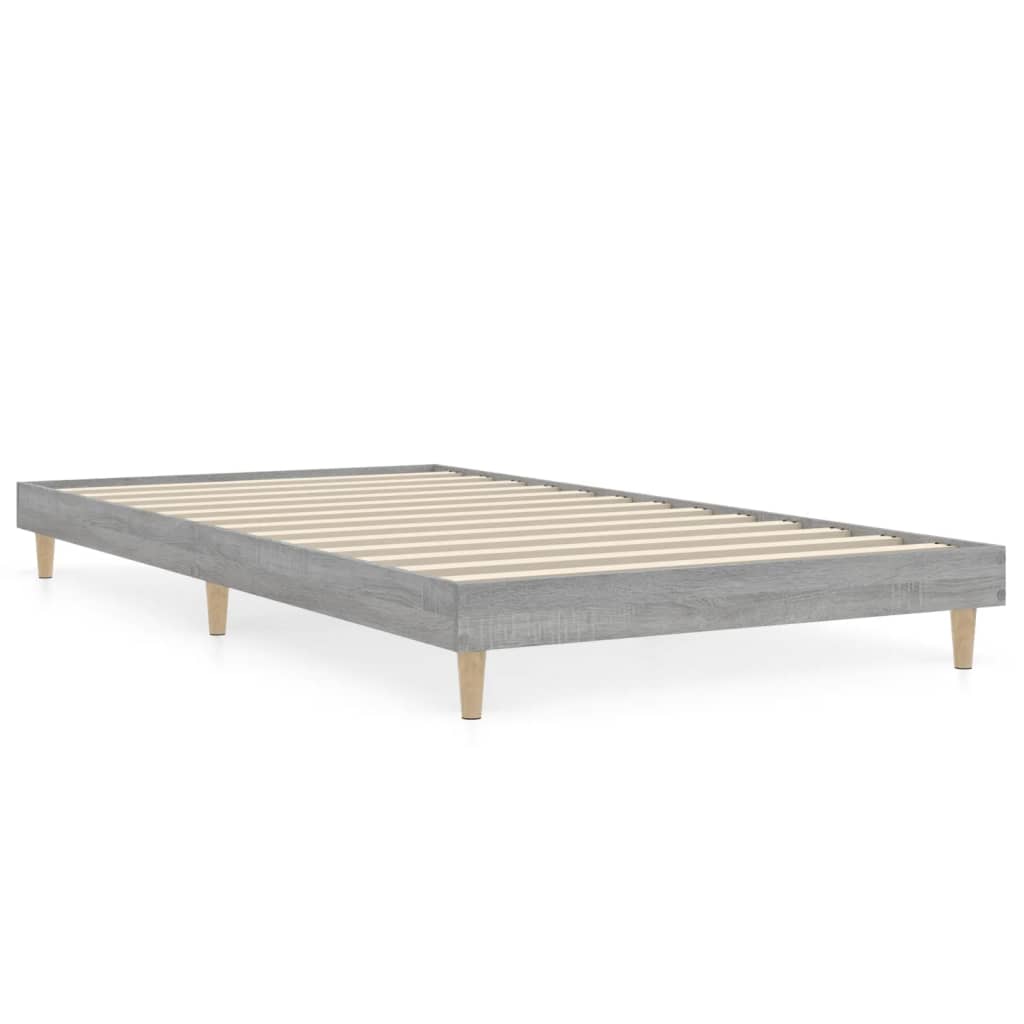 Bed Frame Grey Sonoma 90x190 cm Single Engineered Wood