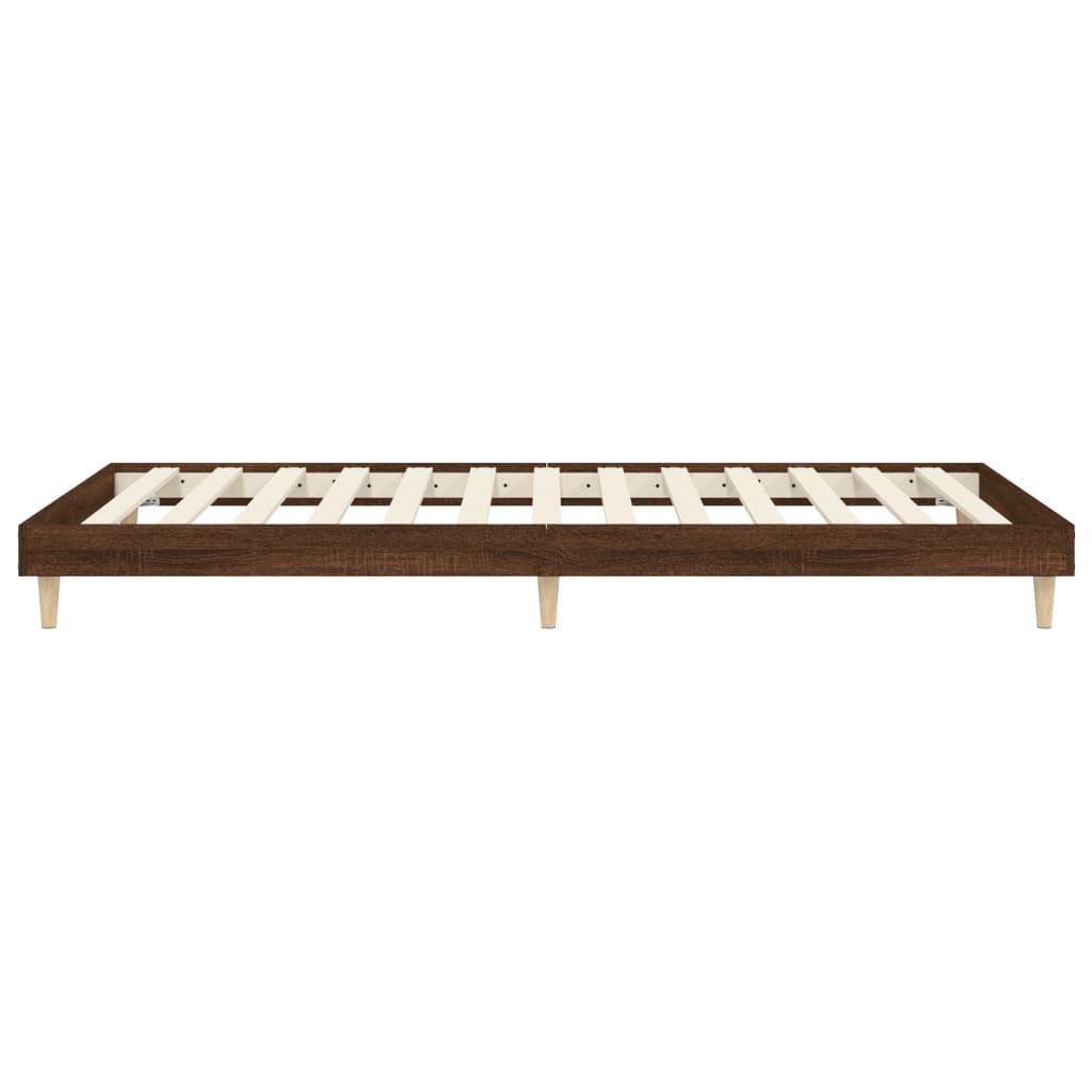 Bed Frame Brown Oak 90x190 cm Single Engineered Wood