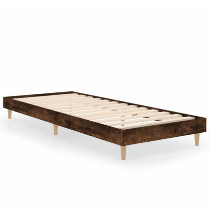 Bed Frame Smoked Oak 75x190 cm Small Single Engineered Wood