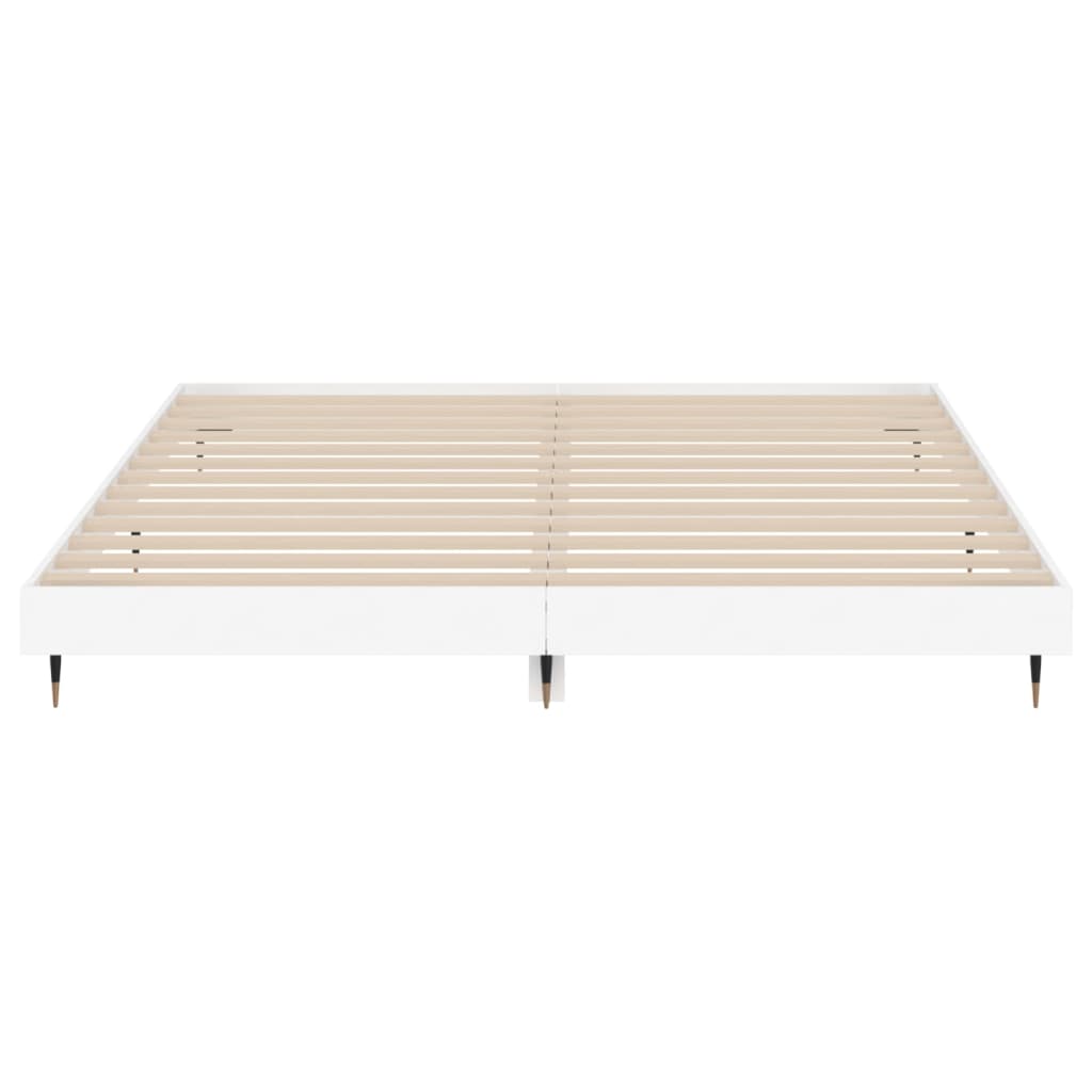 Bed Frame White 200x200 cm Engineered Wood