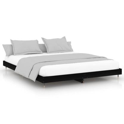 Bed Frame Black 200x200 cm Engineered Wood