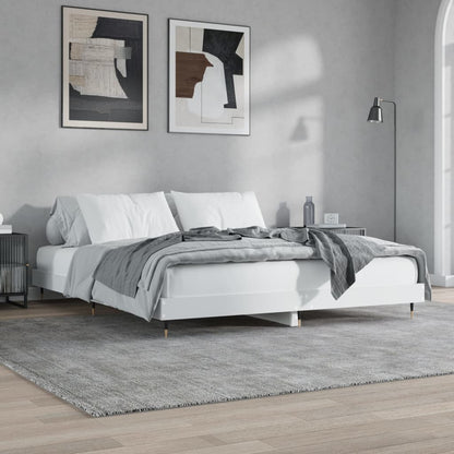 Bed Frame White 180x200 cm Super King Engineered Wood