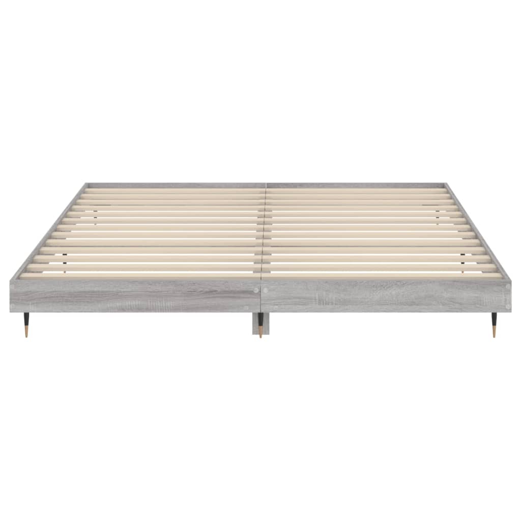 Bed Frame Grey Sonoma 180x200 cm Super King Engineered Wood