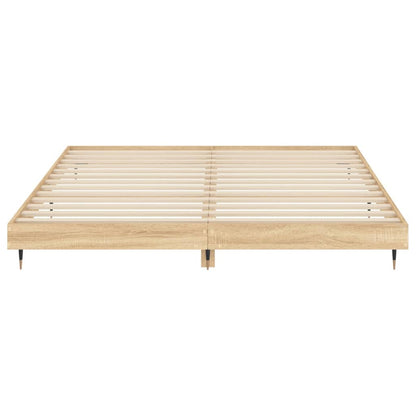 Bed Frame Sonoma Oak 150x200 cm King Size Engineered Wood