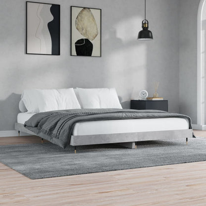 Bed Frame Concrete Grey 150x200 cm King Size Engineered Wood
