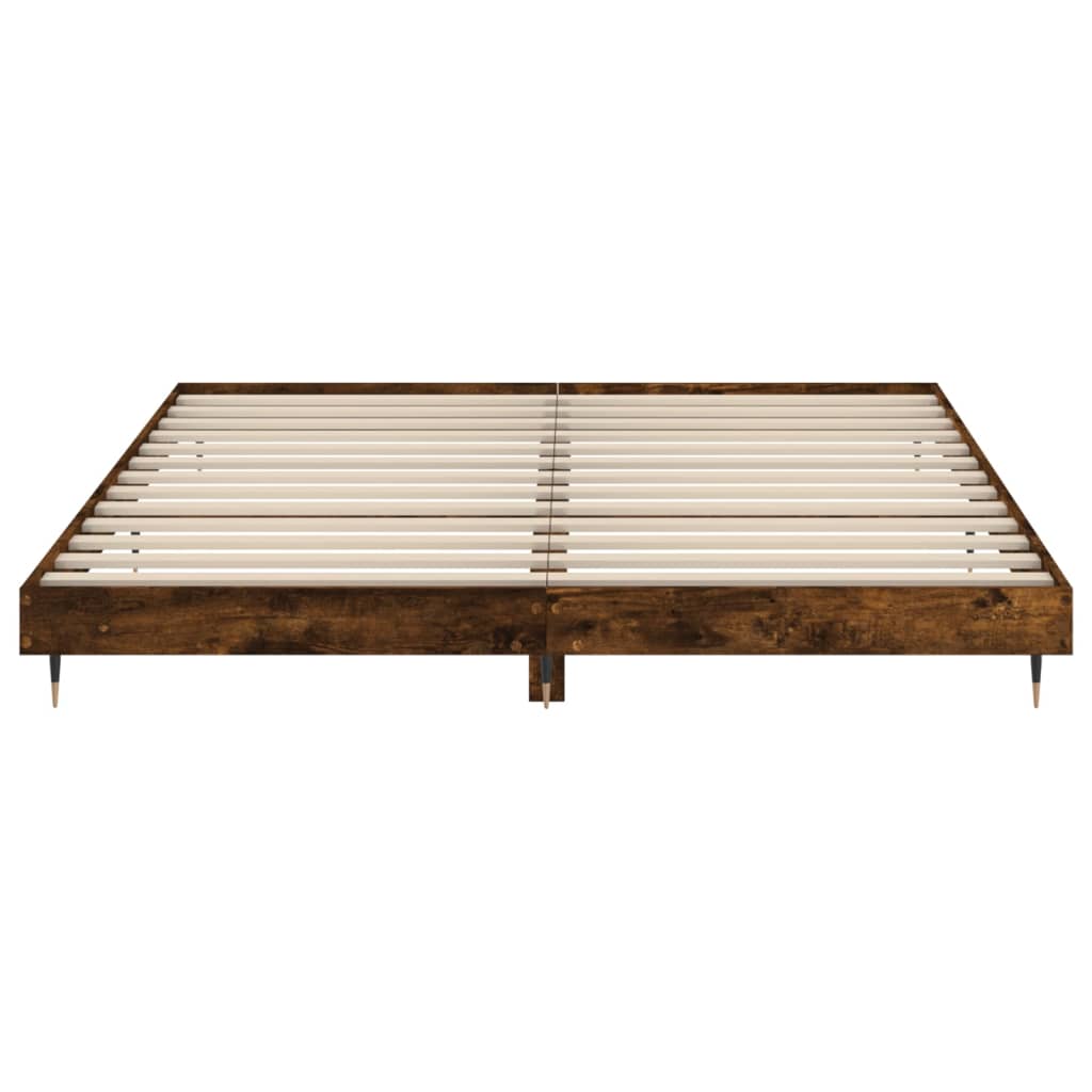 Bed Frame Smoked Oak 140x200 cm Engineered Wood