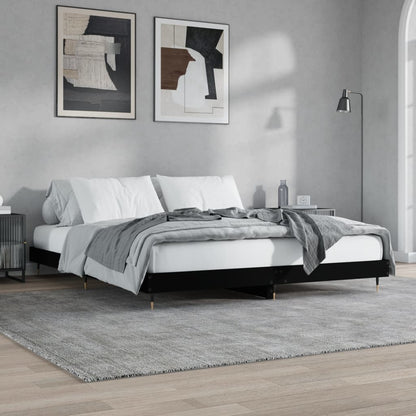 Bed Frame Black 120x200 cm Engineered Wood
