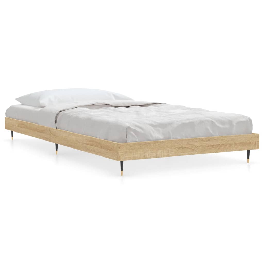 Bed Frame Sonoma Oak 100x200 cm Engineered Wood