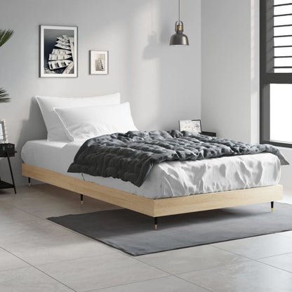 Bed Frame Sonoma Oak 100x200 cm Engineered Wood