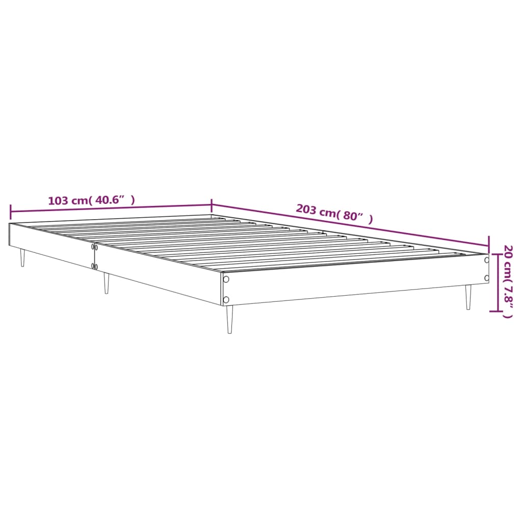 Bed Frame Sonoma Oak 100x200 cm Engineered Wood