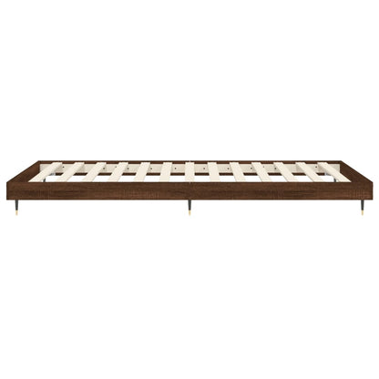 Bed Frame Brown Oak 100x200 cm Engineered Wood