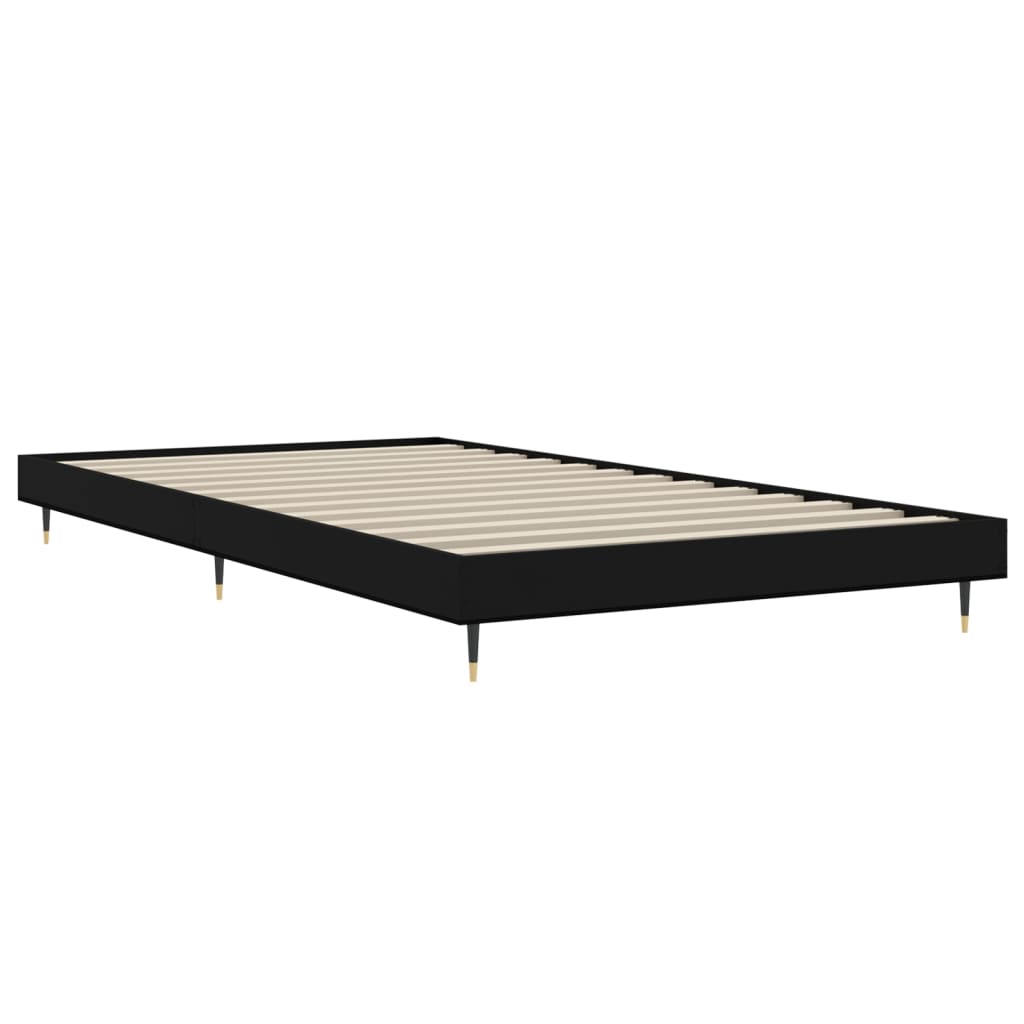 Bed Frame Black 90x200 cm Engineered Wood