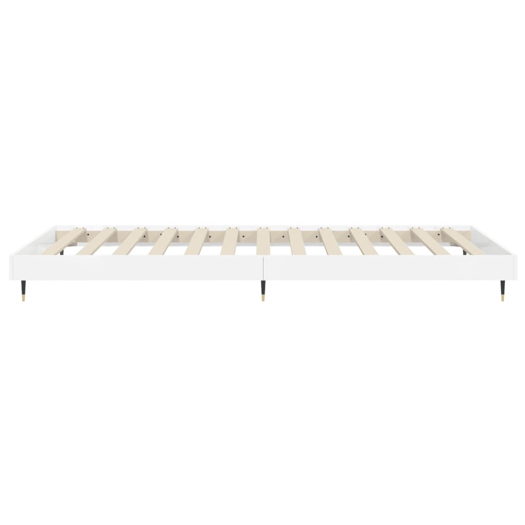 Bed Frame High Gloss White 90x200 cm Engineered Wood