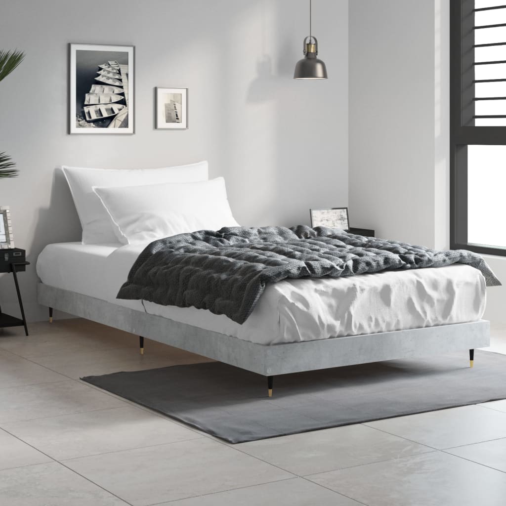 Bed Frame Concrete Grey 90x200 cm Engineered Wood