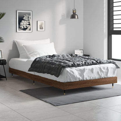 Bed Frame Brown Oak 90x200 cm Engineered Wood