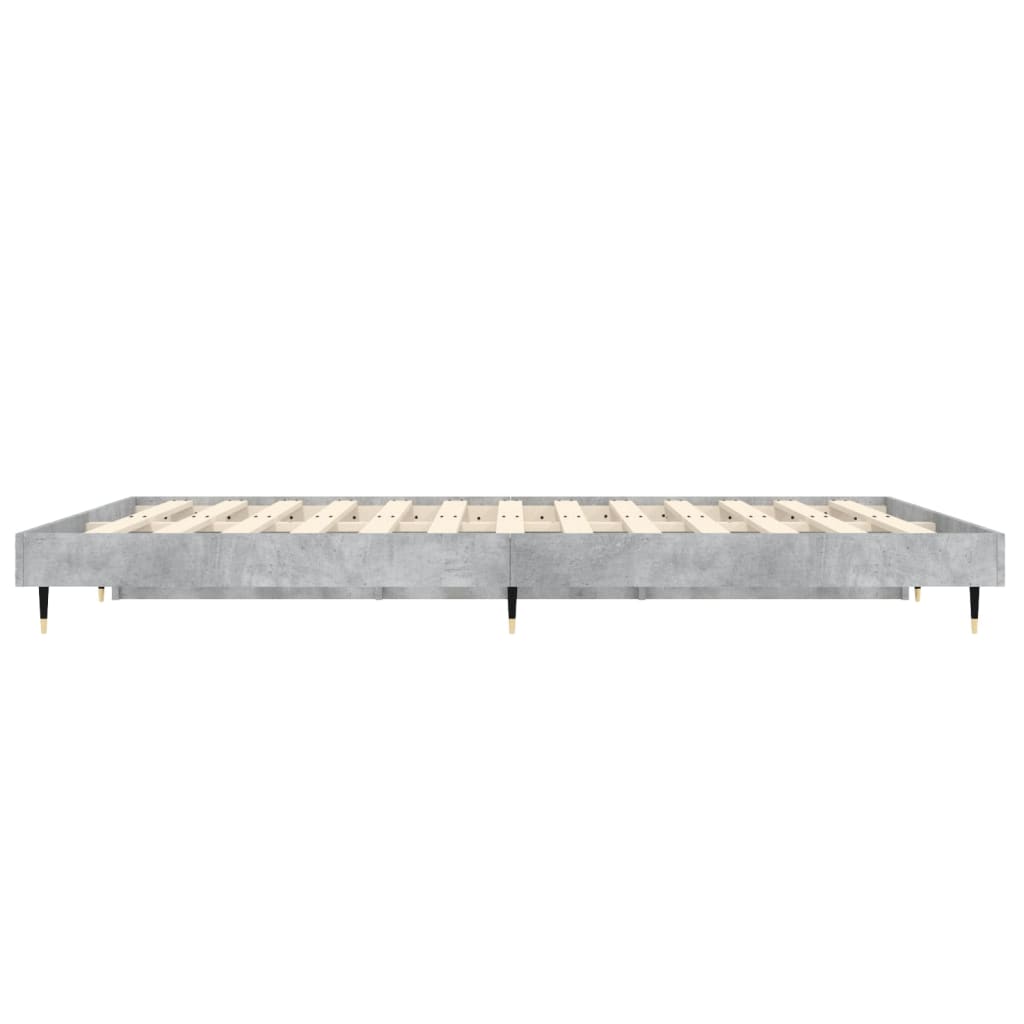 Bed Frame Concrete Grey 140x190 cm Engineered Wood