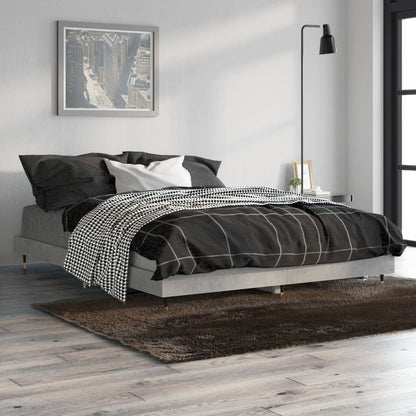 Bed Frame Concrete Grey 140x190 cm Engineered Wood